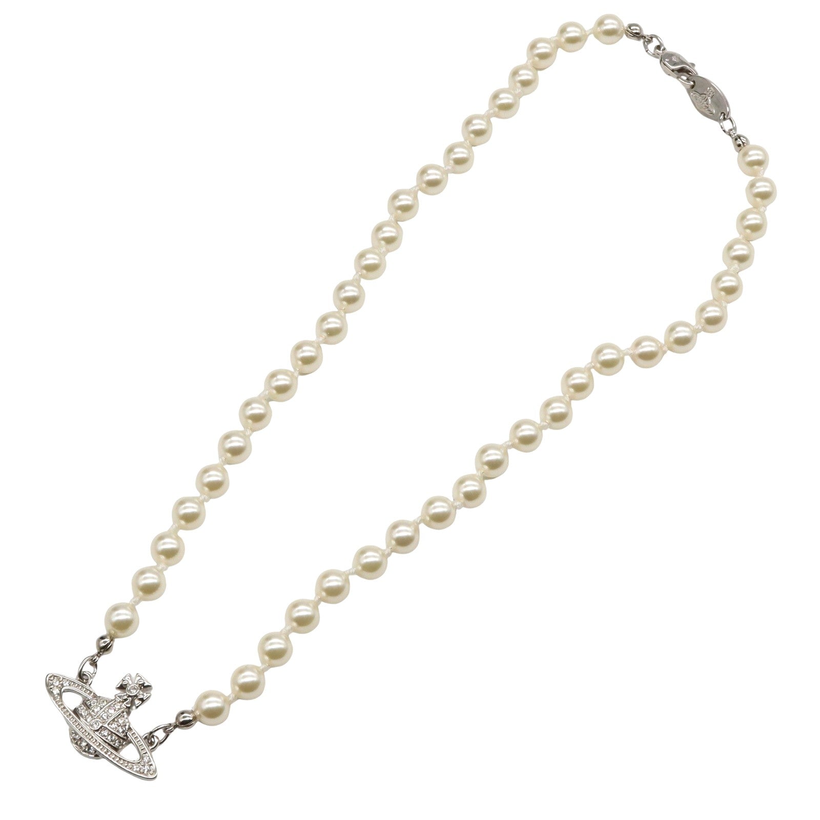 ネックレス ネックレス 真鍮 人工パール ホワイト シルバー