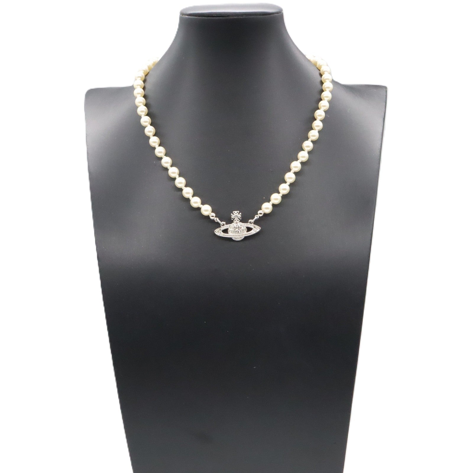 ネックレス ネックレス 真鍮 人工パール ホワイト シルバー