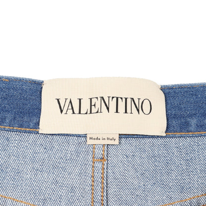 ミニ フレア デニムスカート コットン ブルー ヴァレンティノ ボトムス VALENTINO