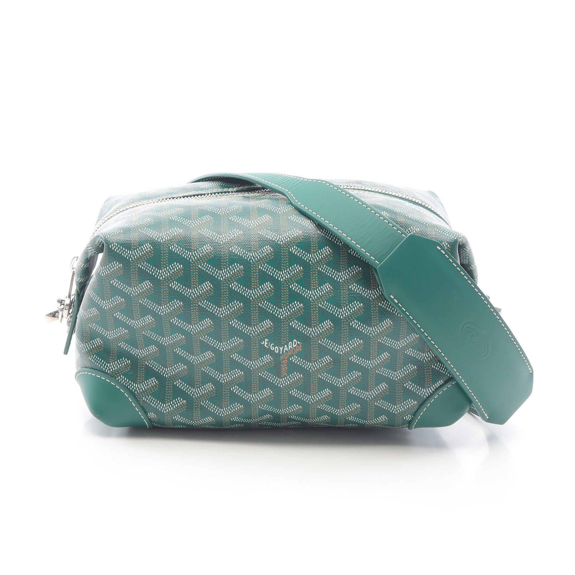 ボウリング25トイレタリーバッグ ショルダーバッグ コーティングキャンバス グリーン ゴヤール バッグ GOYARD