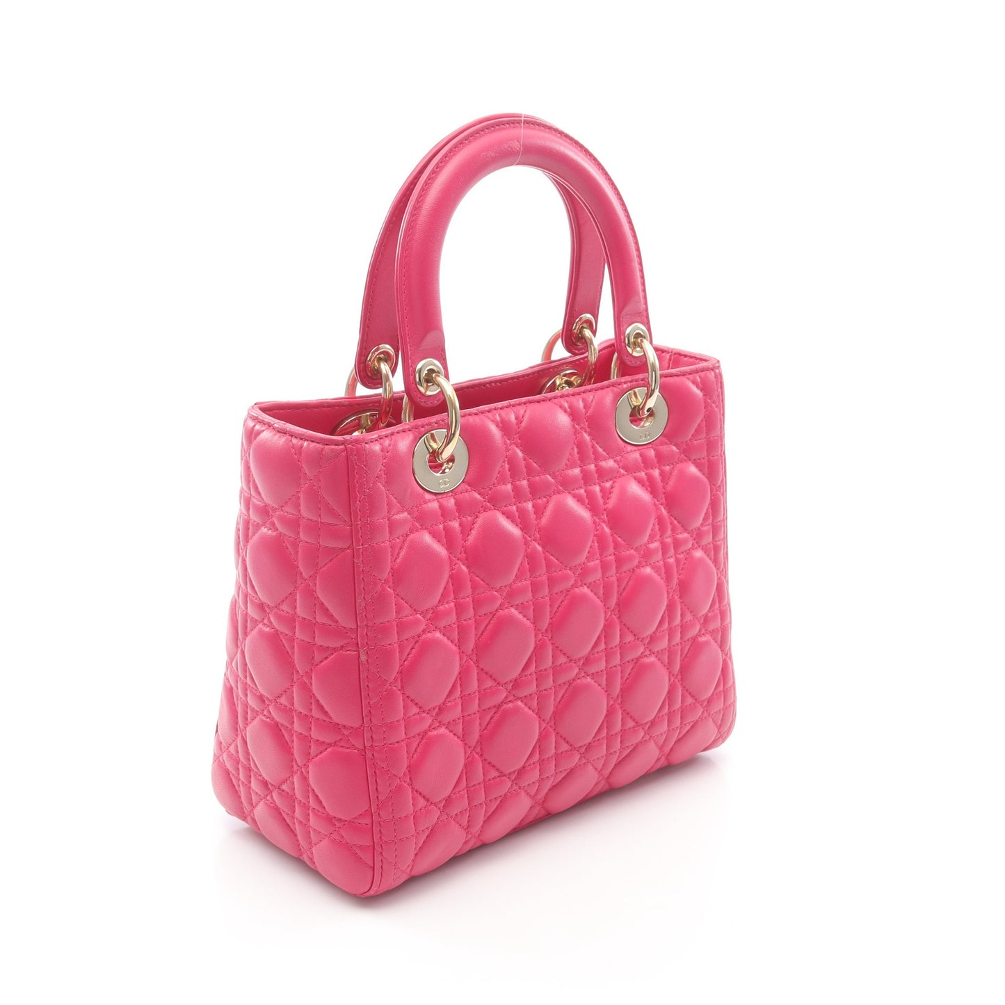 LADY DIOR レディディオール カナージュ ハンドバッグ レザー ピンク 2WAY クリスチャンディオール バッグ Christian Dior
