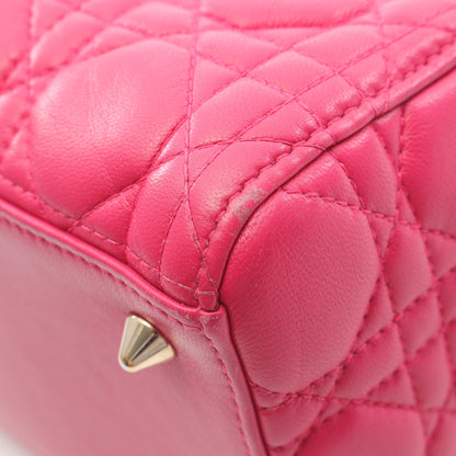LADY DIOR レディディオール カナージュ ハンドバッグ レザー ピンク 2WAY クリスチャンディオール バッグ Christian Dior