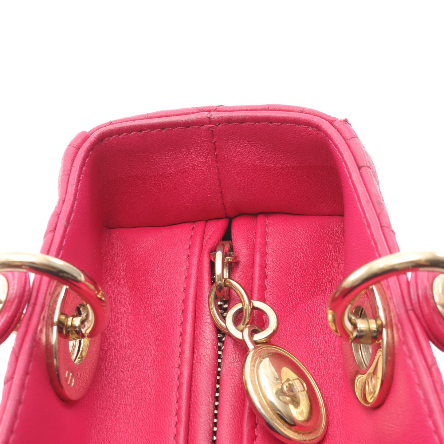 LADY DIOR レディディオール カナージュ ハンドバッグ レザー ピンク 2WAY クリスチャンディオール バッグ Christian Dior