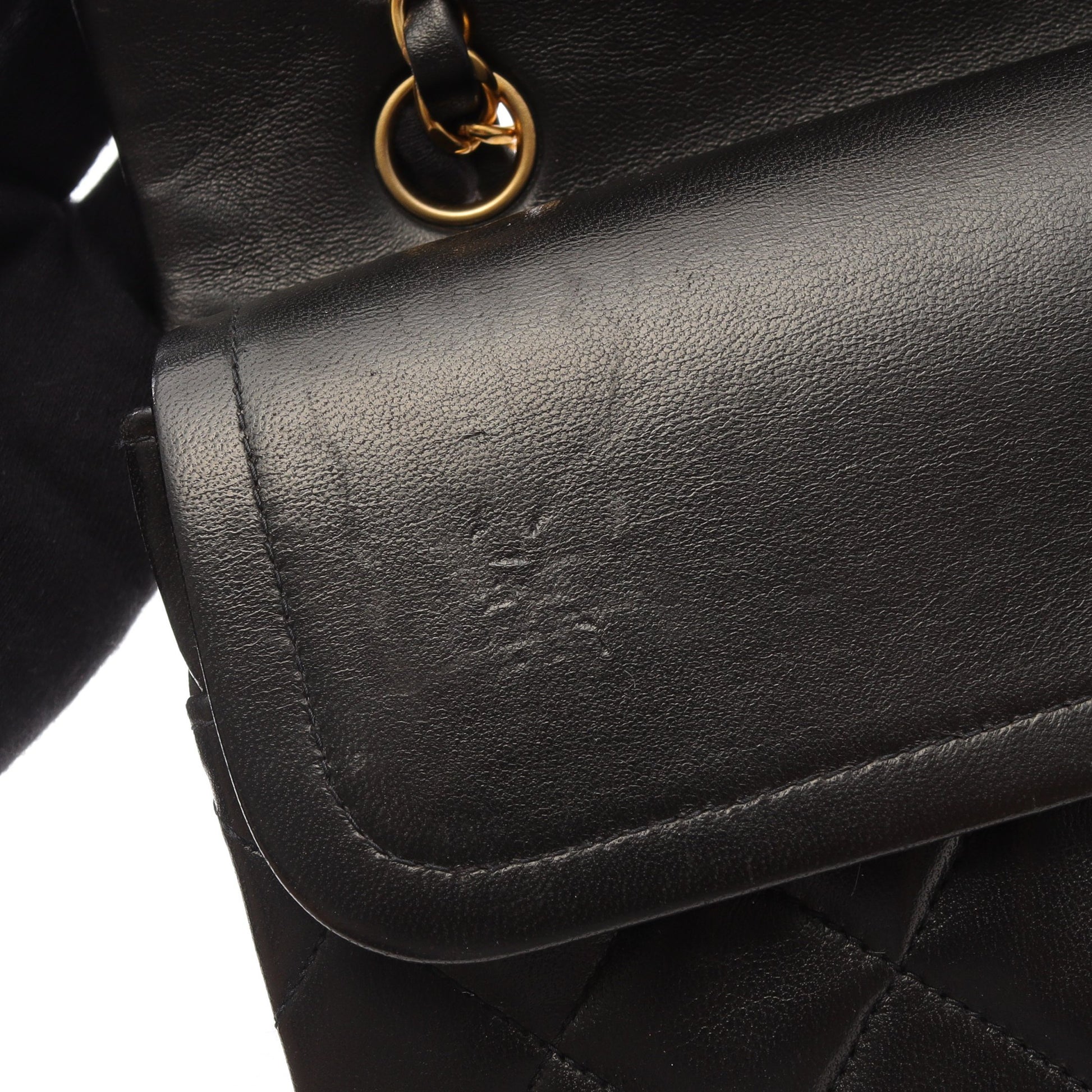 マトラッセ Wフラップ Wチェーンショルダーバッグ ラムスキン ブラック ゴールド金具 シャネル バッグ CHANEL