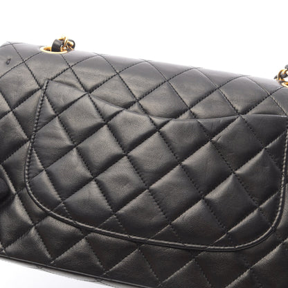 マトラッセ Wフラップ Wチェーンショルダーバッグ ラムスキン ブラック ゴールド金具 シャネル バッグ CHANEL