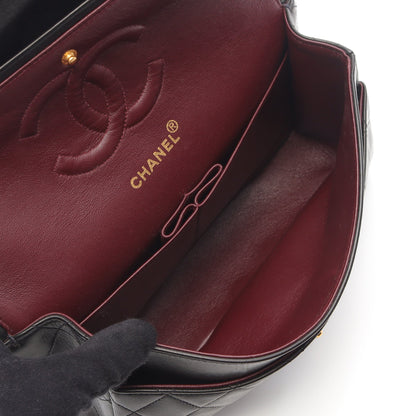 マトラッセ Wフラップ Wチェーンショルダーバッグ ラムスキン ブラック ゴールド金具 シャネル バッグ CHANEL