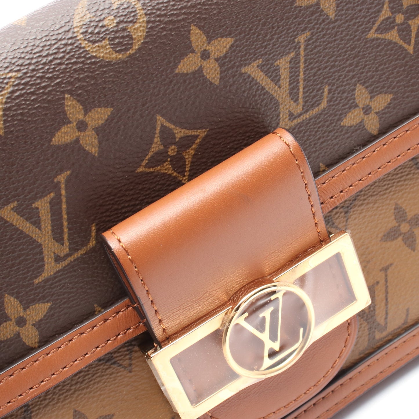 ドーフィーヌ MINI モノグラムリバース ショルダーバッグ PVC レザー ブラウン ベージュ ルイヴィトン バッグ LOUIS VUITTON