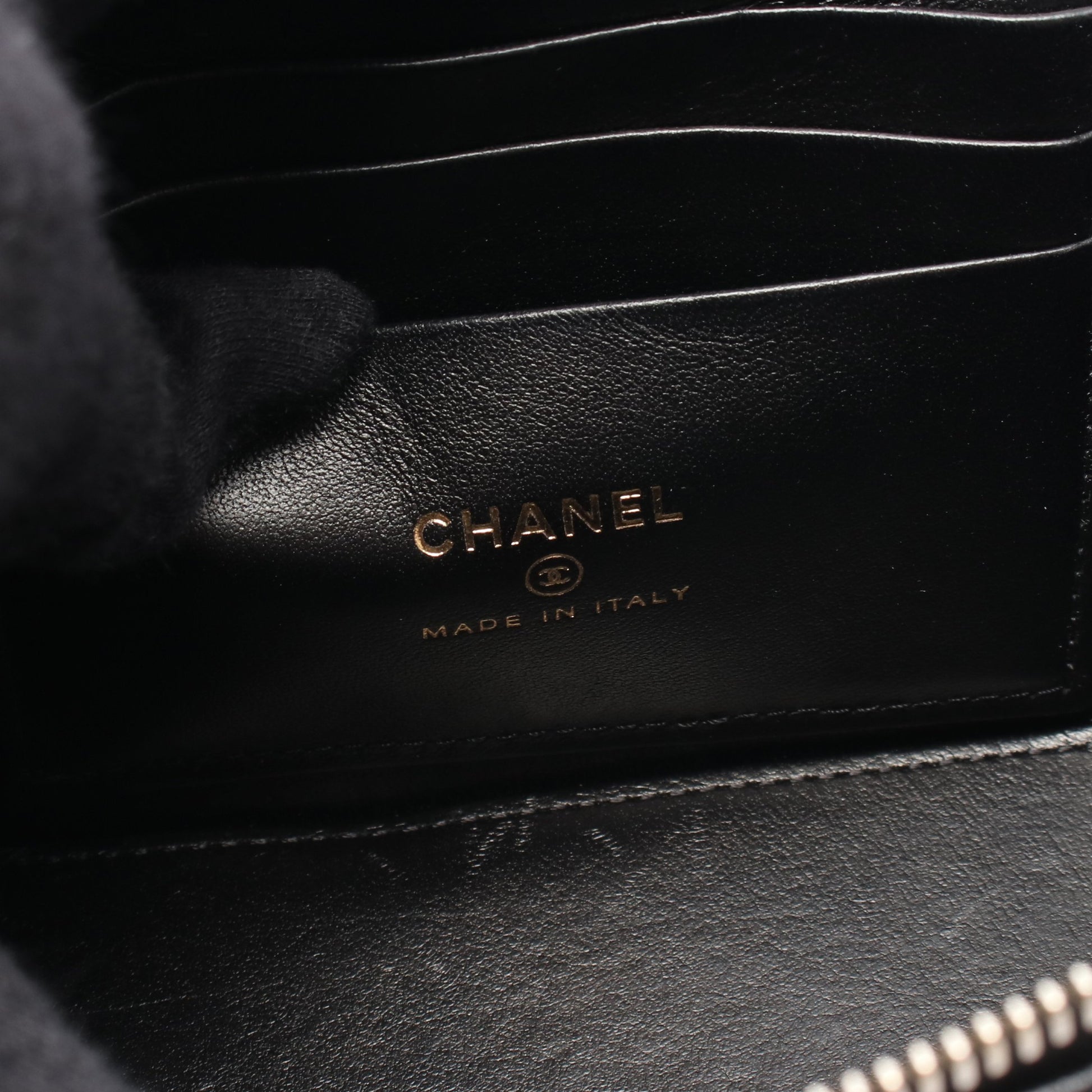 マトラッセ バニティバッグ チェーンショルダーバッグ ラムスキン ブラック ゴールド金具 シャネル バッグ CHANEL