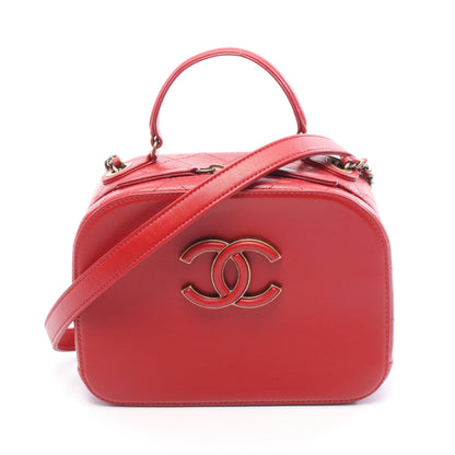 ココマーク ショルダーバッグ レザー レッド アンティークゴールド金具 2WAY シャネル バッグ CHANEL