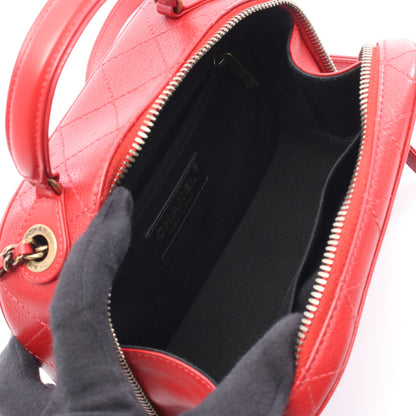 ココマーク ショルダーバッグ レザー レッド アンティークゴールド金具 2WAY シャネル バッグ CHANEL