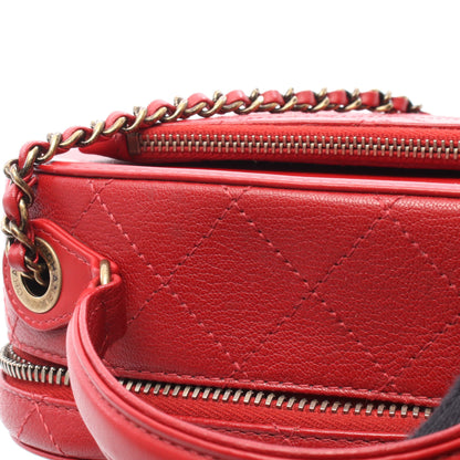 ココマーク ショルダーバッグ レザー レッド アンティークゴールド金具 2WAY シャネル バッグ CHANEL