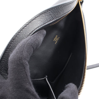 プティット コース ショルダーバッグ ヴォーエプソン ブラック ゴールド金具 B刻印 エルメス バッグ HERMES