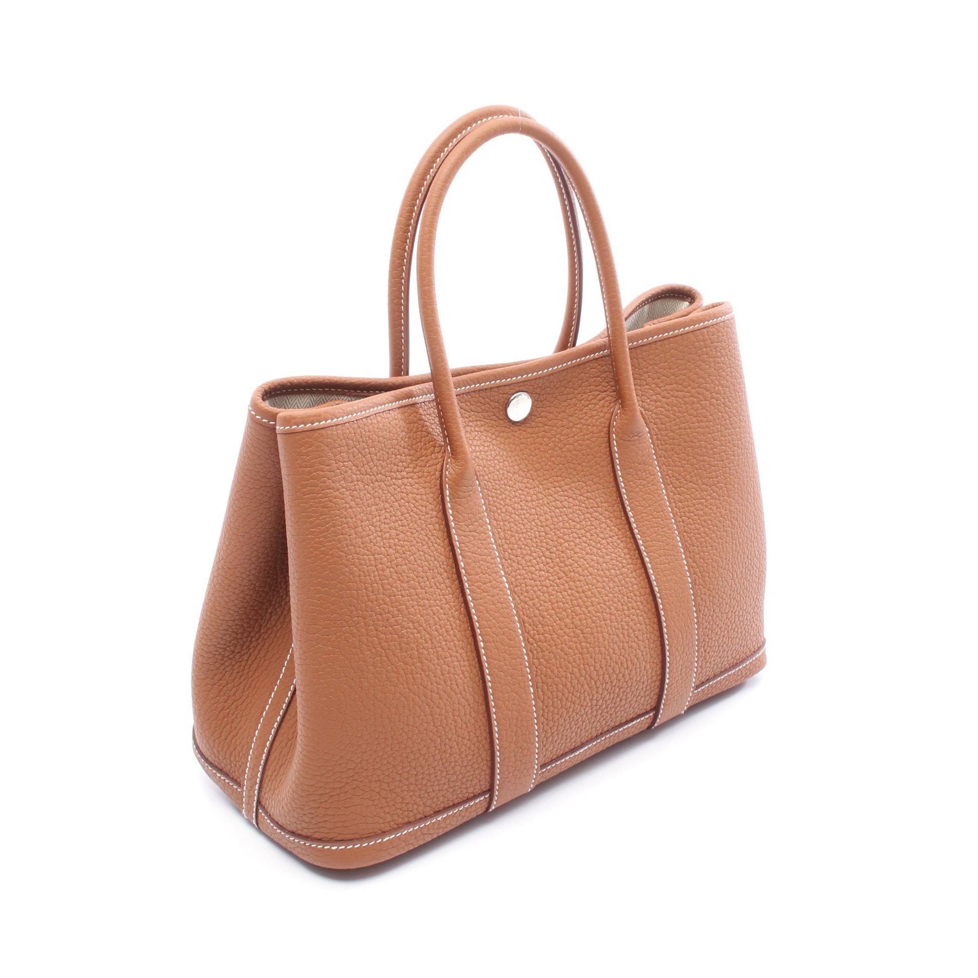 ガーデンパーティPM ゴールド ハンドバッグ トートバッグ ネゴンダ ブラウン シルバー金具 K刻印 エルメス バッグ HERMES