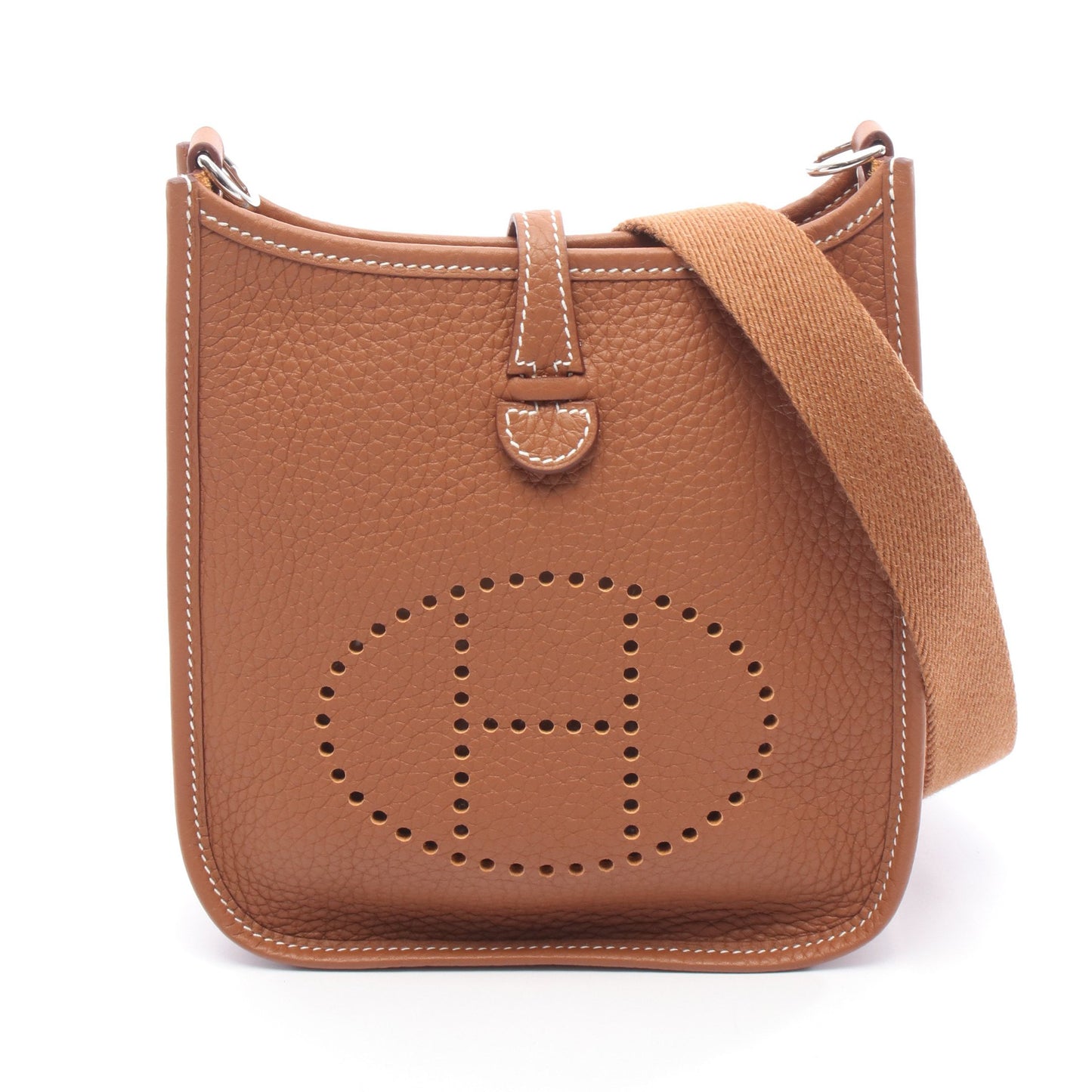 エヴリンTPM ゴールド ショルダーバッグ トリヨンクレマンス ブラウン シルバー金具 K刻印 エルメス バッグ HERMES