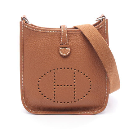 エヴリンTPM ゴールド ショルダーバッグ トリヨンクレマンス ブラウン シルバー金具 K刻印 エルメス バッグ HERMES