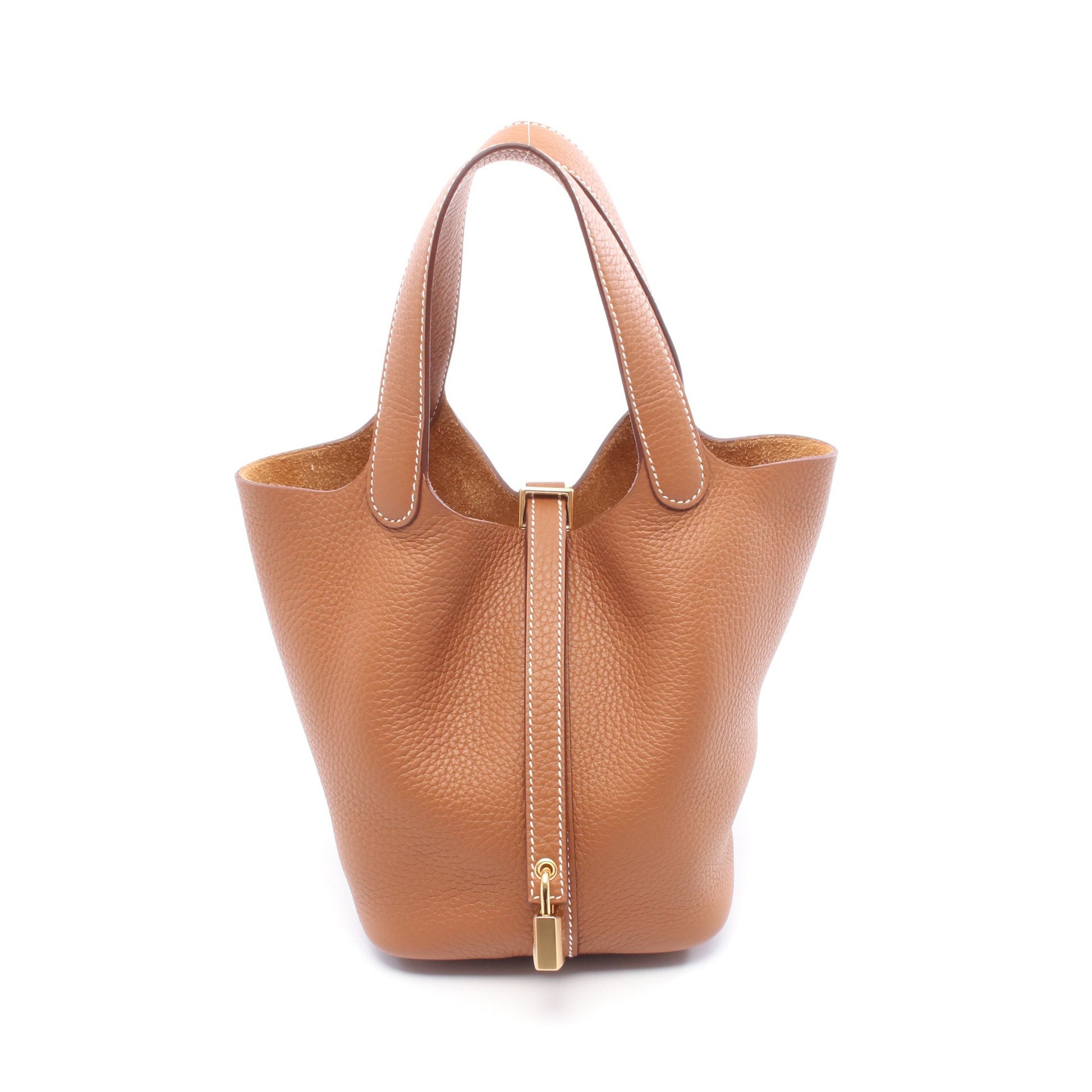 ピコタンロックPM ハンドバッグ トリヨンクレマンス ブラウン ゴールド金具 K刻印 エルメス バッグ HERMES