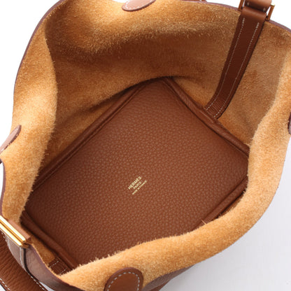 ピコタンロックPM ハンドバッグ トリヨンクレマンス ブラウン ゴールド金具 K刻印 エルメス バッグ HERMES