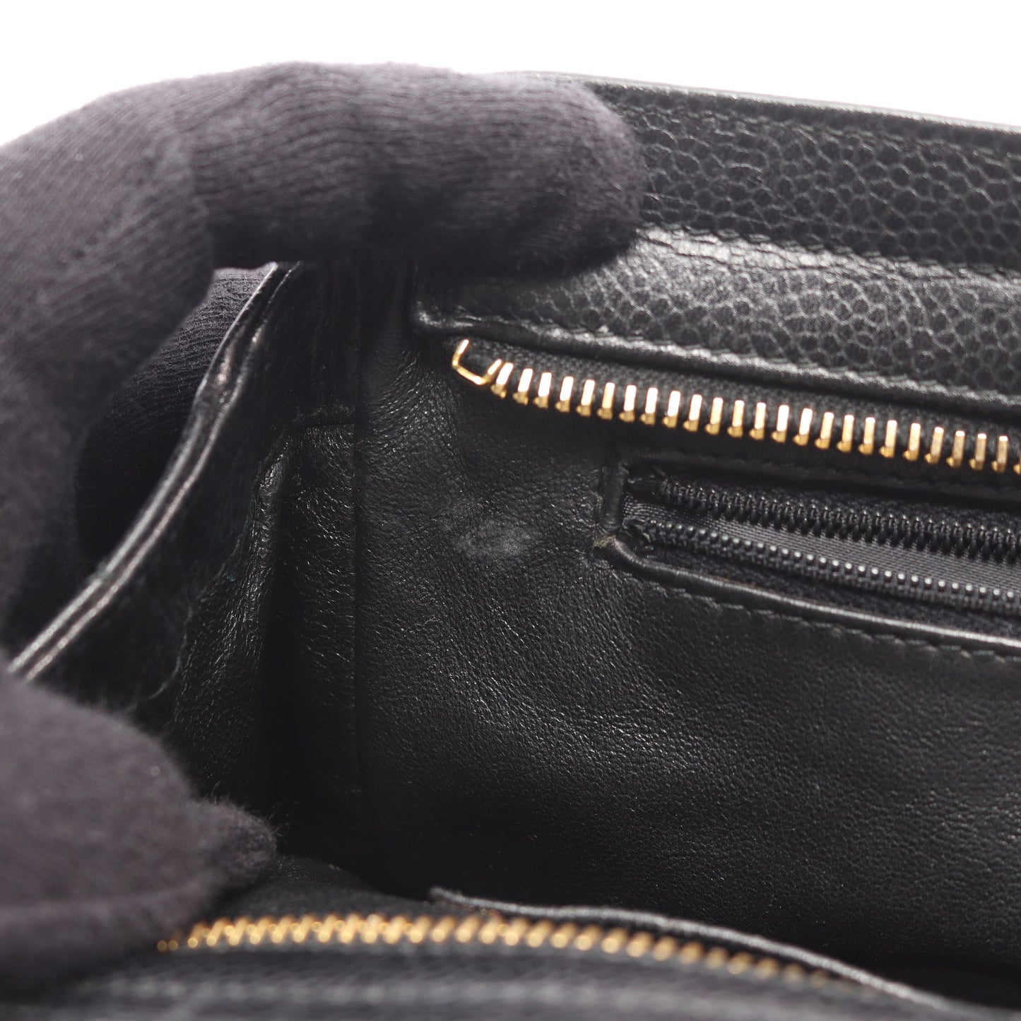 マトラッセ チェーンショルダーバッグ キャビアスキン ブラック ゴールド金具 シャネル バッグ CHANEL