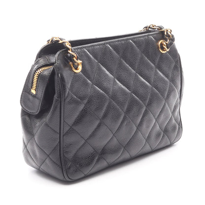 マトラッセ チェーンショルダーバッグ キャビアスキン ブラック ゴールド金具 シャネル バッグ CHANEL