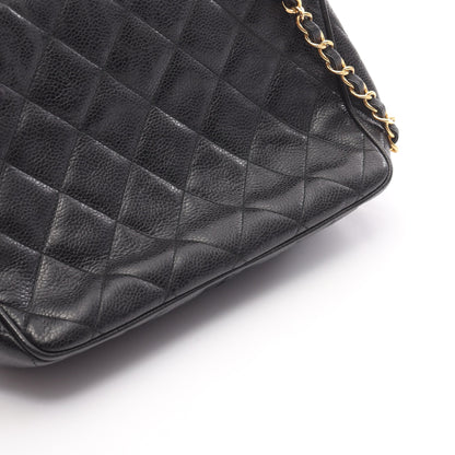 マトラッセ チェーンショルダーバッグ キャビアスキン ブラック ゴールド金具 シャネル バッグ CHANEL