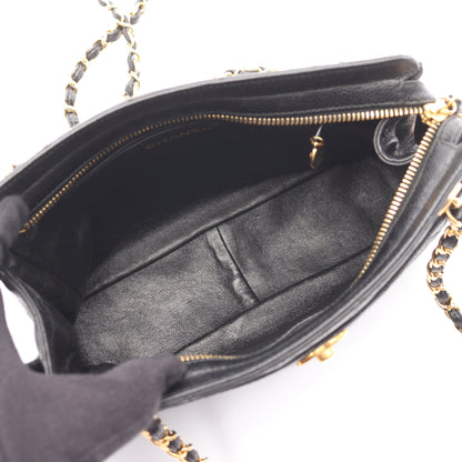 マトラッセ チェーンショルダーバッグ キャビアスキン ブラック ゴールド金具 シャネル バッグ CHANEL