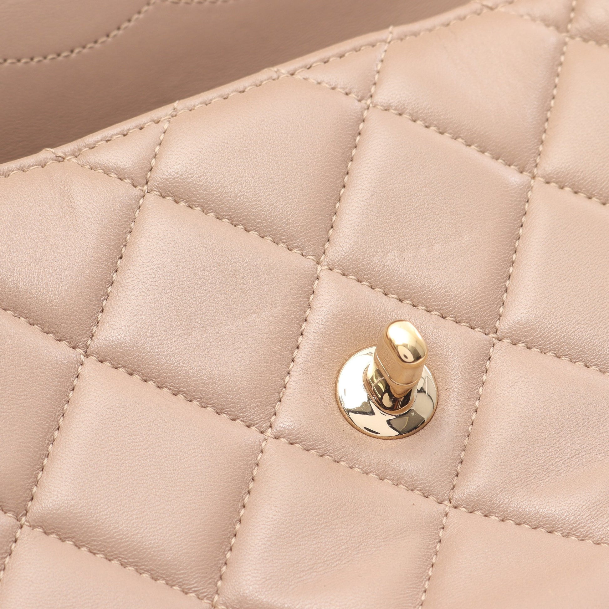 トレンディCC トップハンドル ハンドバッグ ラムスキン グレーベージュ ゴールド金具 2WAY シャネル バッグ CHANEL