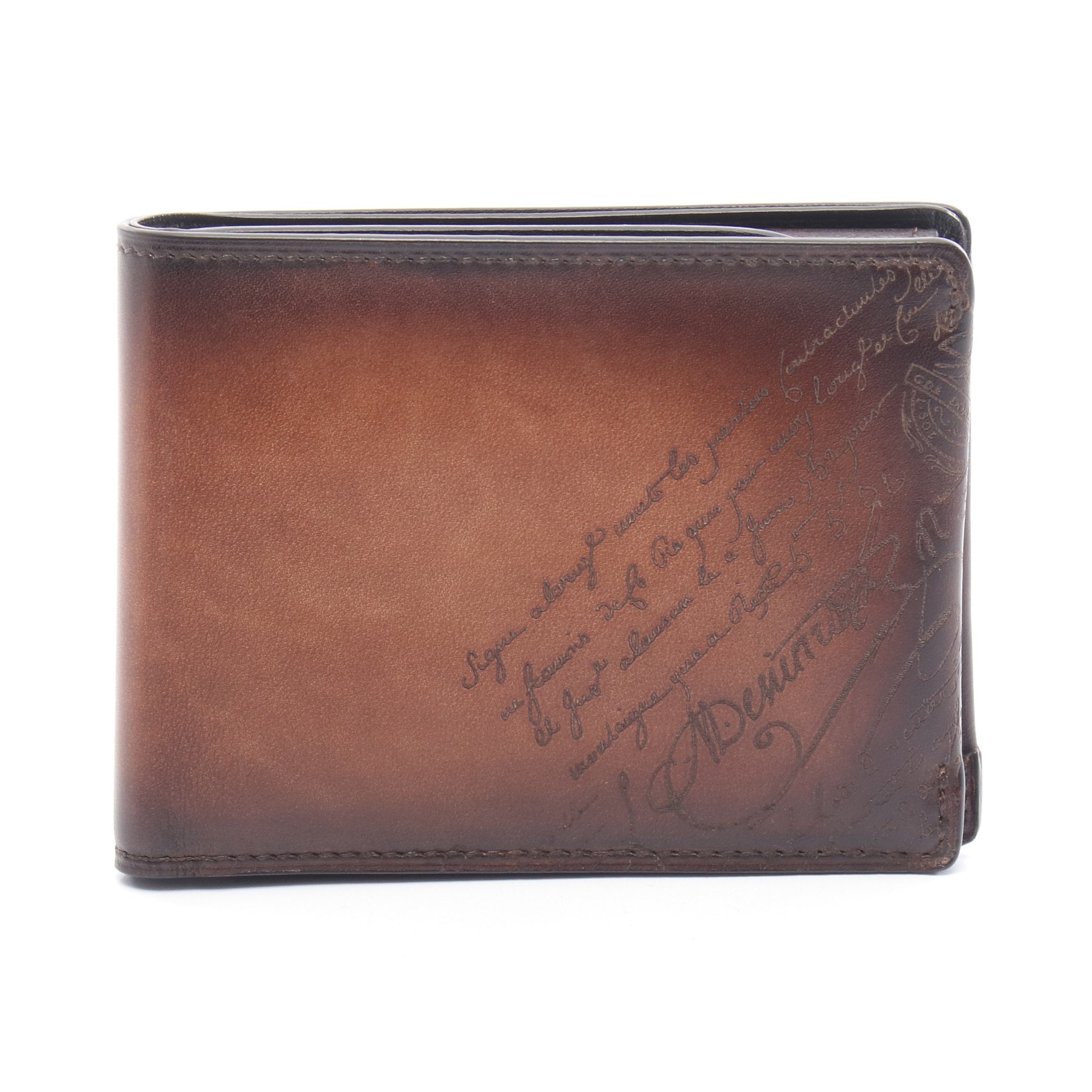 BERLUTI 二つ折り財布 ブラウン レザー ブラウンレザー二つ折り財布