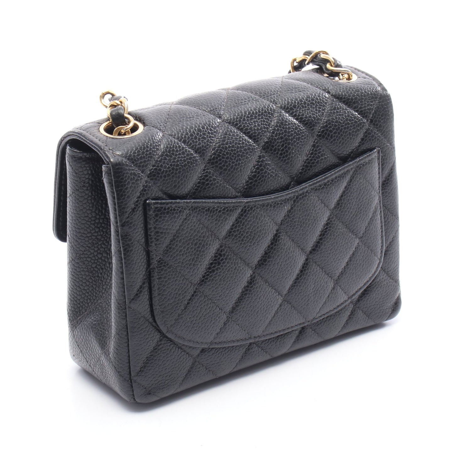 ミニマトラッセ チェーンショルダーバッグ キャビアスキン ブラック ゴールド金具 シャネル バッグ CHANEL