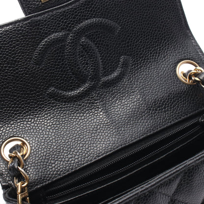 ミニマトラッセ チェーンショルダーバッグ キャビアスキン ブラック ゴールド金具 シャネル バッグ CHANEL
