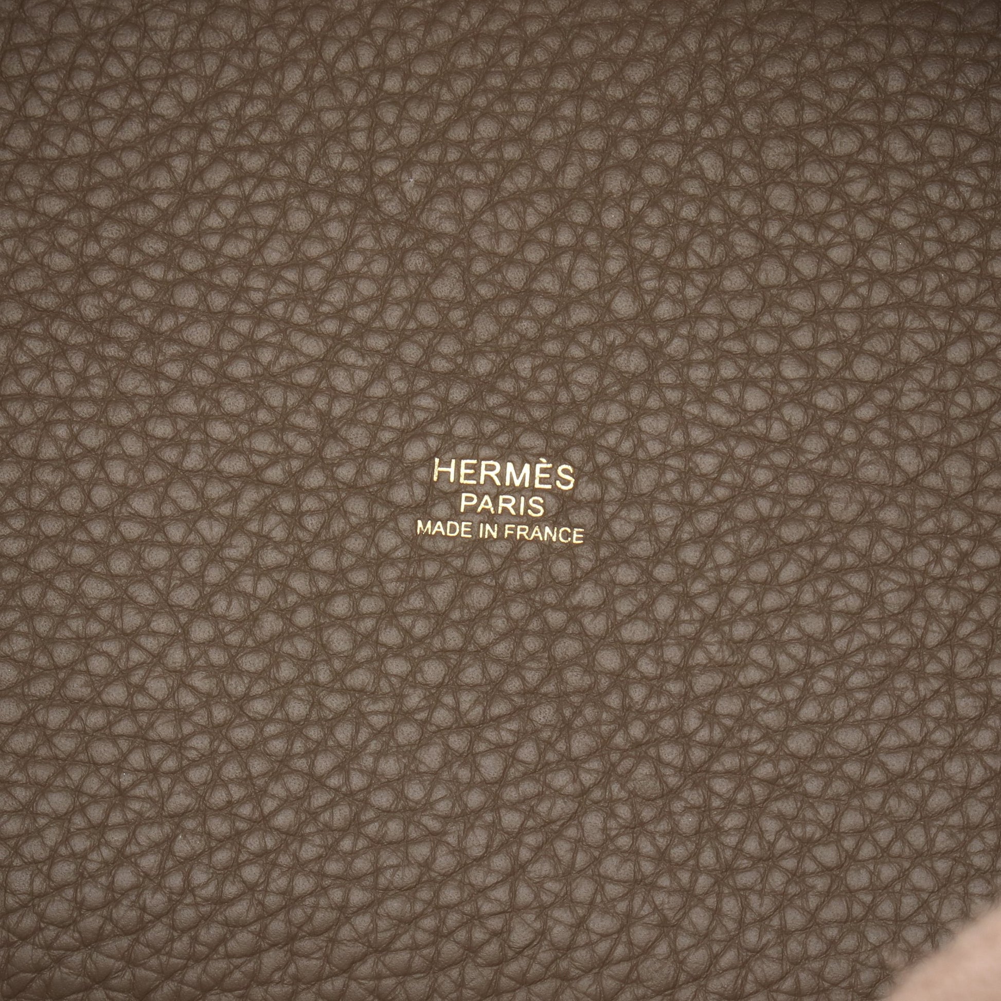 ピコタンロックPM エトゥープ ハンドバッグ トリヨンクレマンス ブラウン ゴールド金具 W刻印 エルメス バッグ HERMES