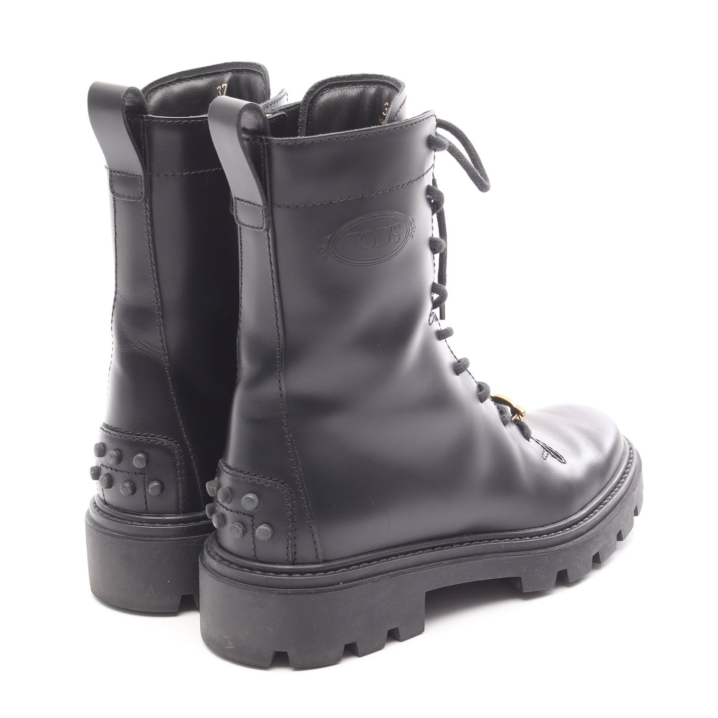 コンバット ブーツ レザー ブラック トッズ シューズ TOD'S