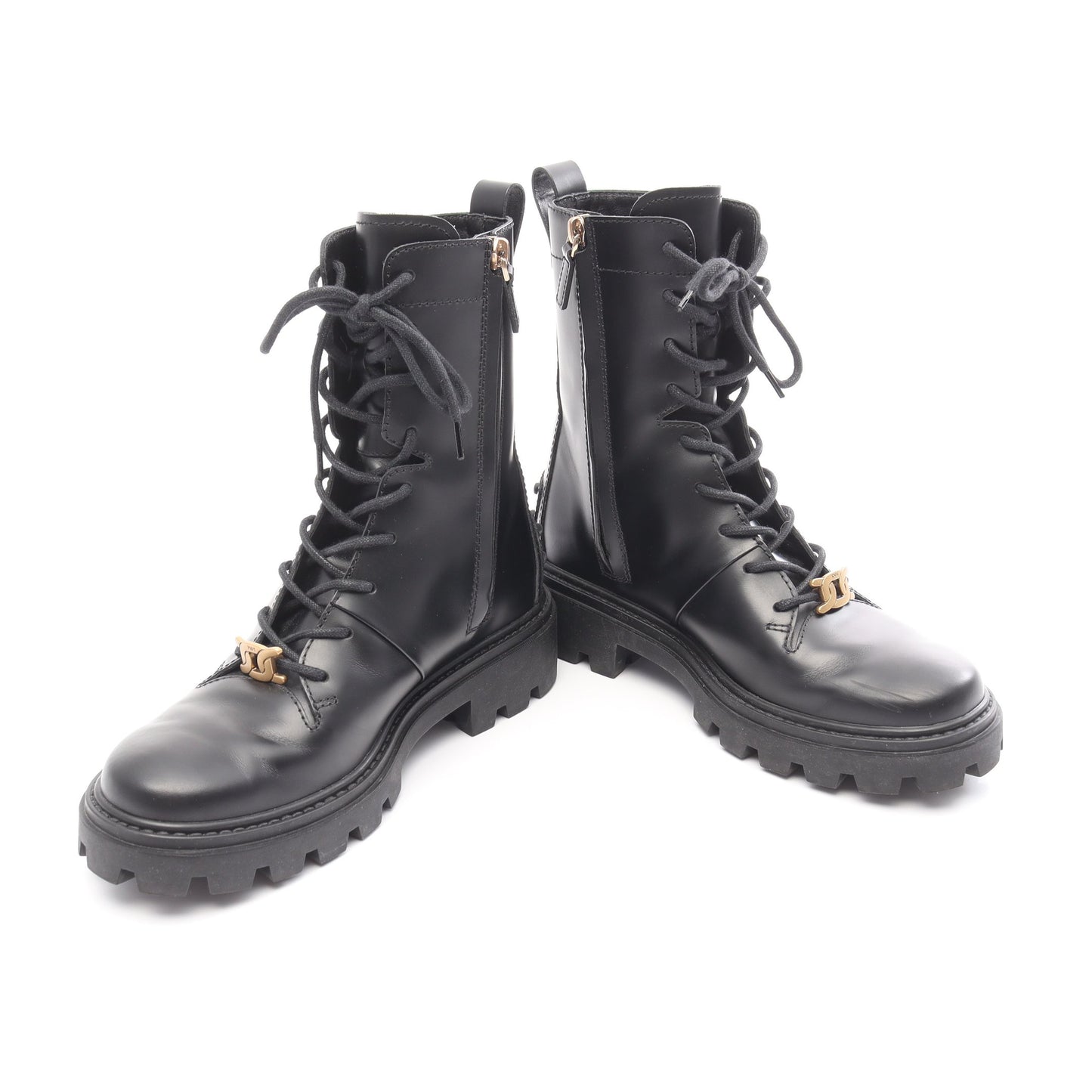 コンバット ブーツ レザー ブラック トッズ シューズ TOD'S