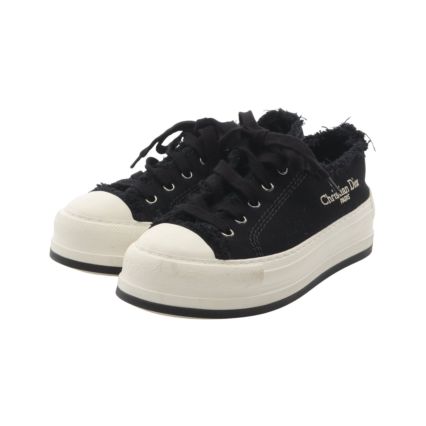 WALK'N'DIOR プラットフォーム スニーカー キャンバス ブラック クリスチャンディオール シューズ Christian Dior