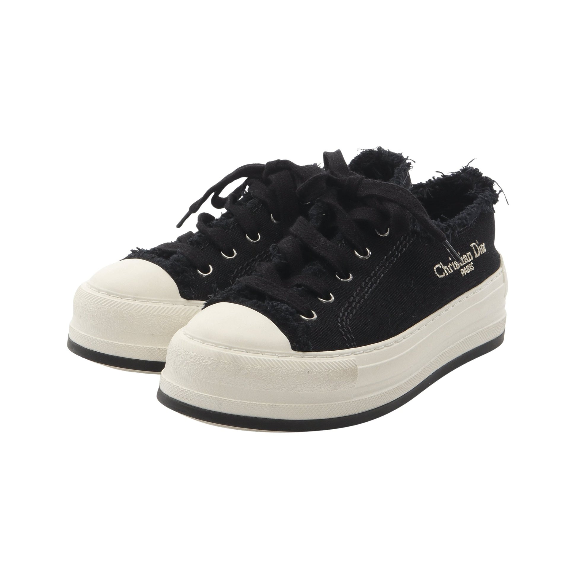 WALK'N'DIOR プラットフォーム スニーカー キャンバス ブラック クリスチャンディオール シューズ Christian Dior