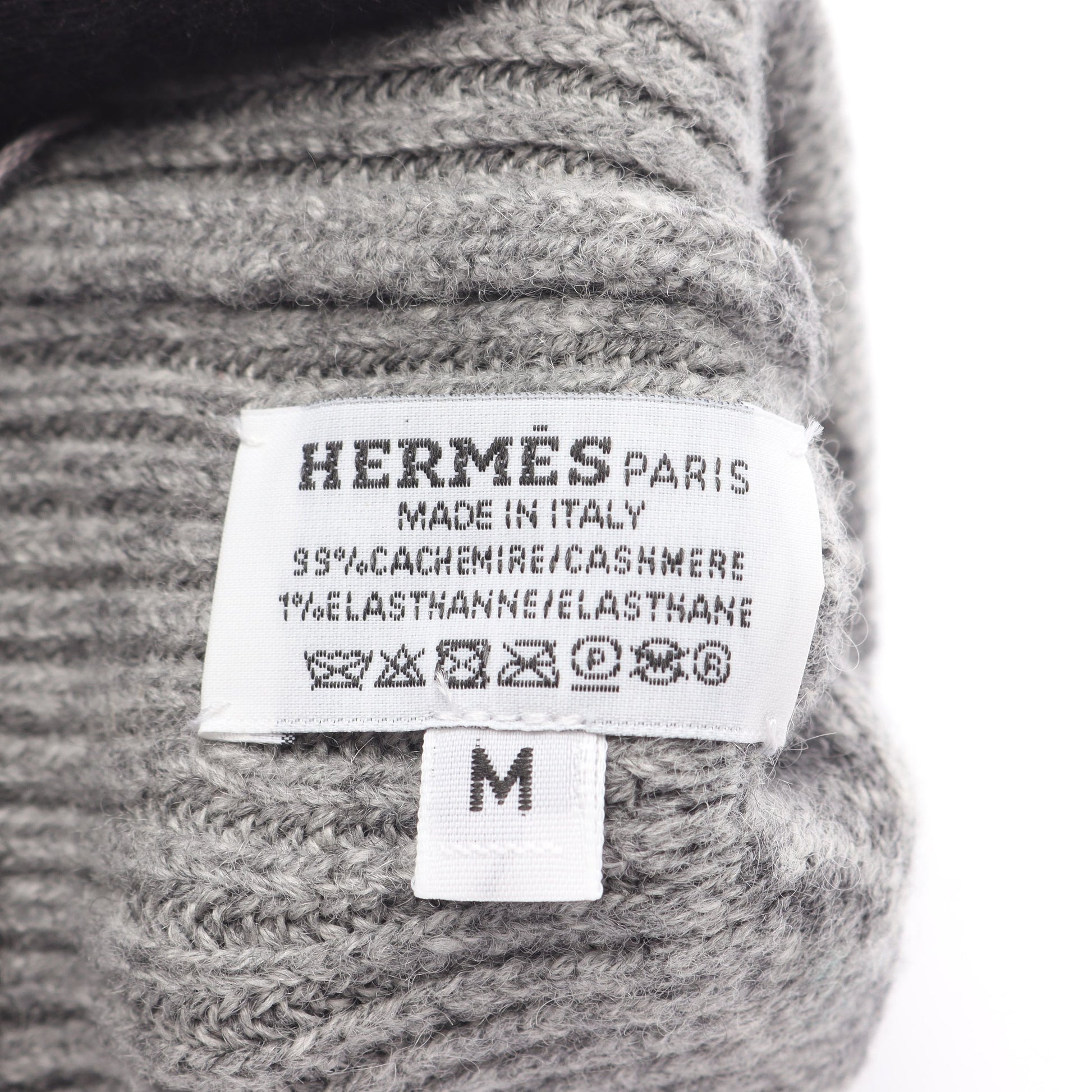 ヘヴン シェーヌダンクル シャルボン フランネル 手袋 グローブ カシミヤ グレー エルメス 財布・小物 HERMES