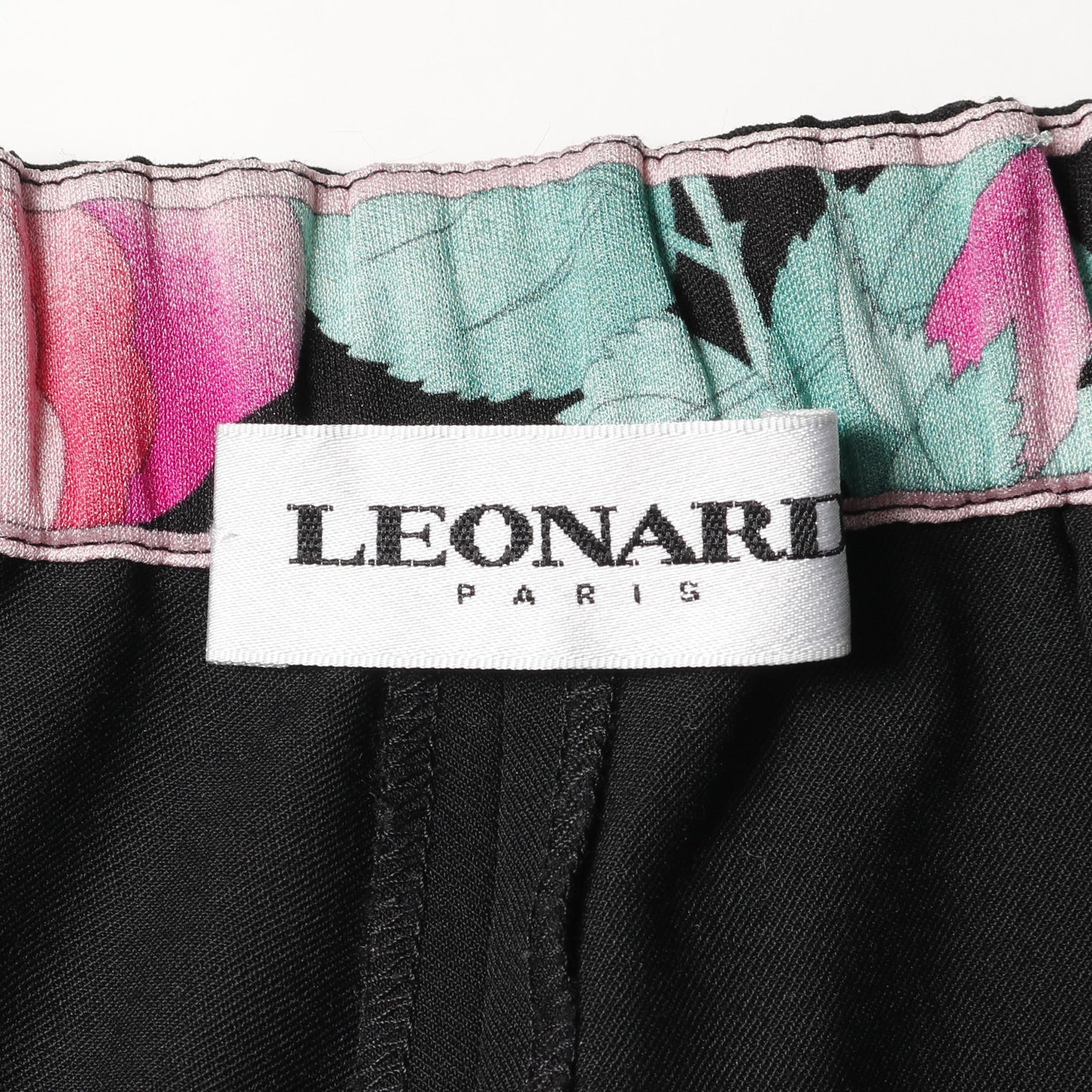 スラックス トラウザーズ ウール ナイロン ブラック レオナール ボトムス LEONARD