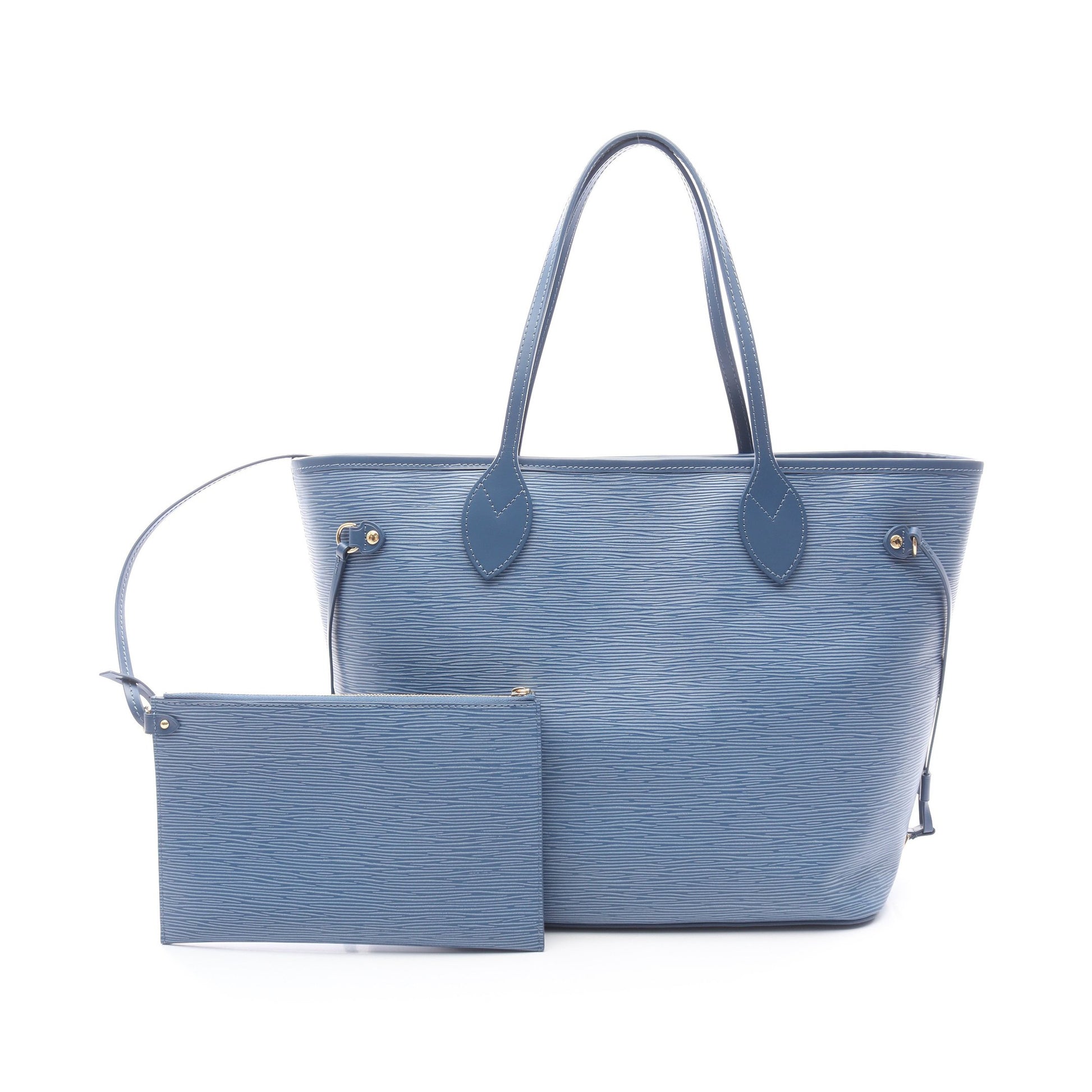 ネヴァーフルMM エピ デニムブルー ショルダーバッグ トートバッグ レザー ブルー ルイヴィトン バッグ LOUIS VUITTON