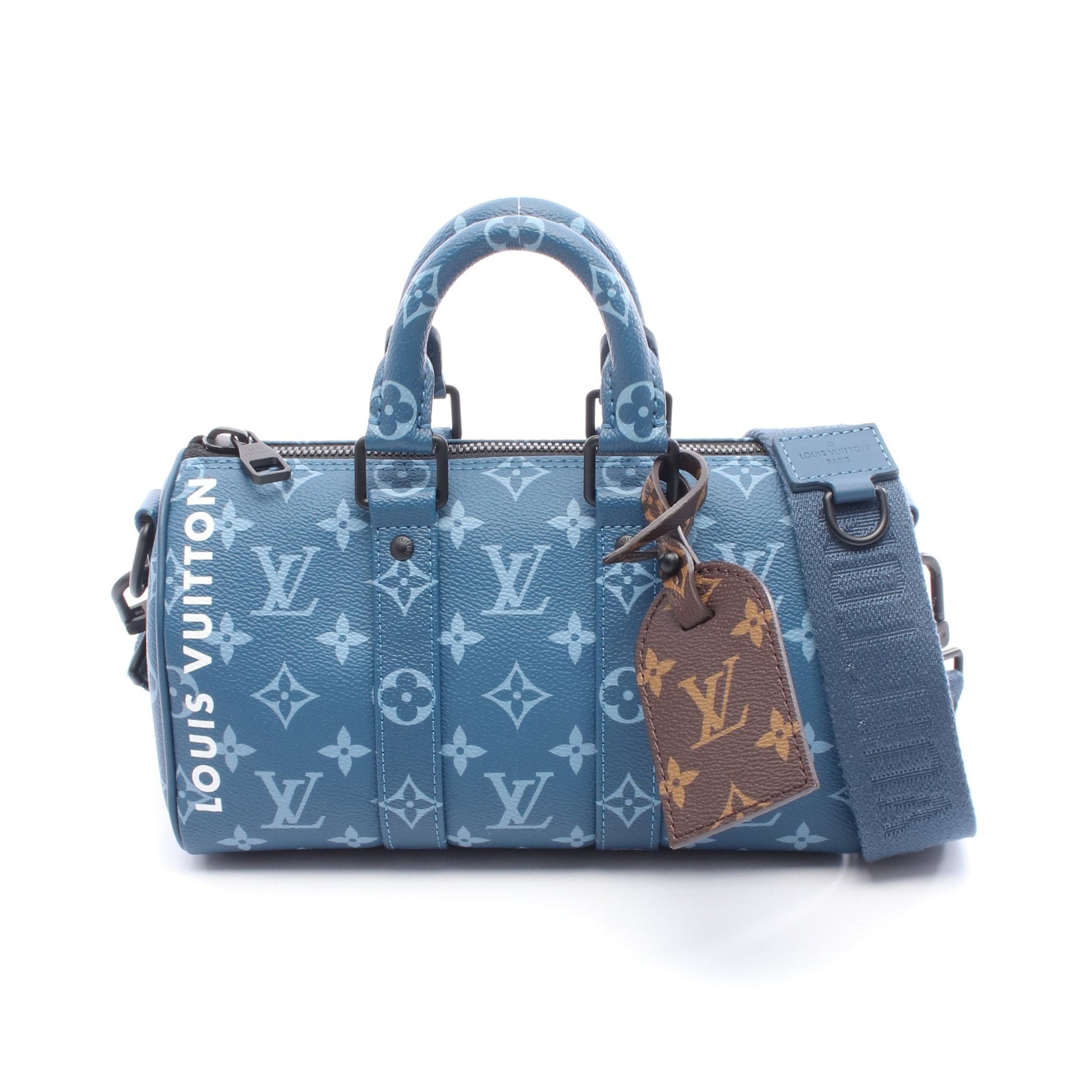 キーポル バンドリエール25 モノグラム アトランティック ハンドバッグ PVC ブルー 2WAY ルイヴィトン バッグ LOUIS VUITTON