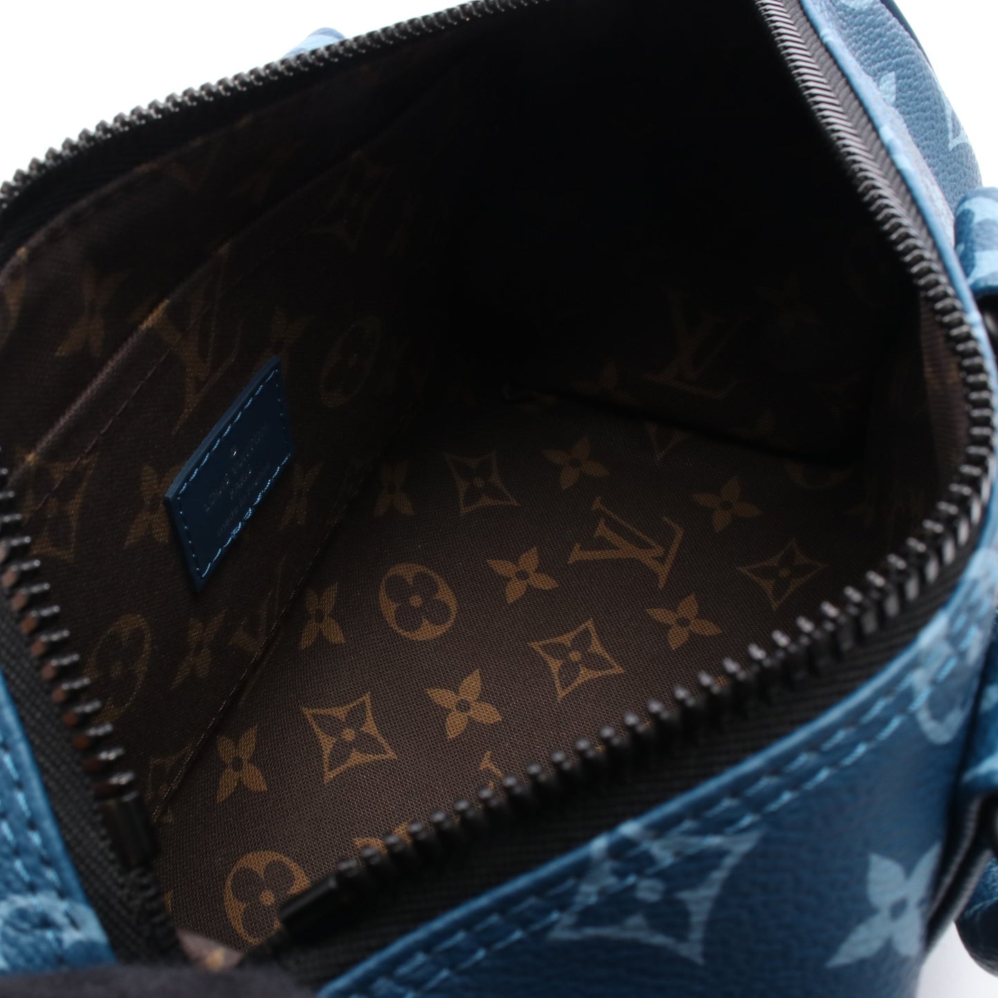 キーポル バンドリエール25 モノグラム アトランティック ハンドバッグ PVC ブルー 2WAY ルイヴィトン バッグ LOUIS VUITTON