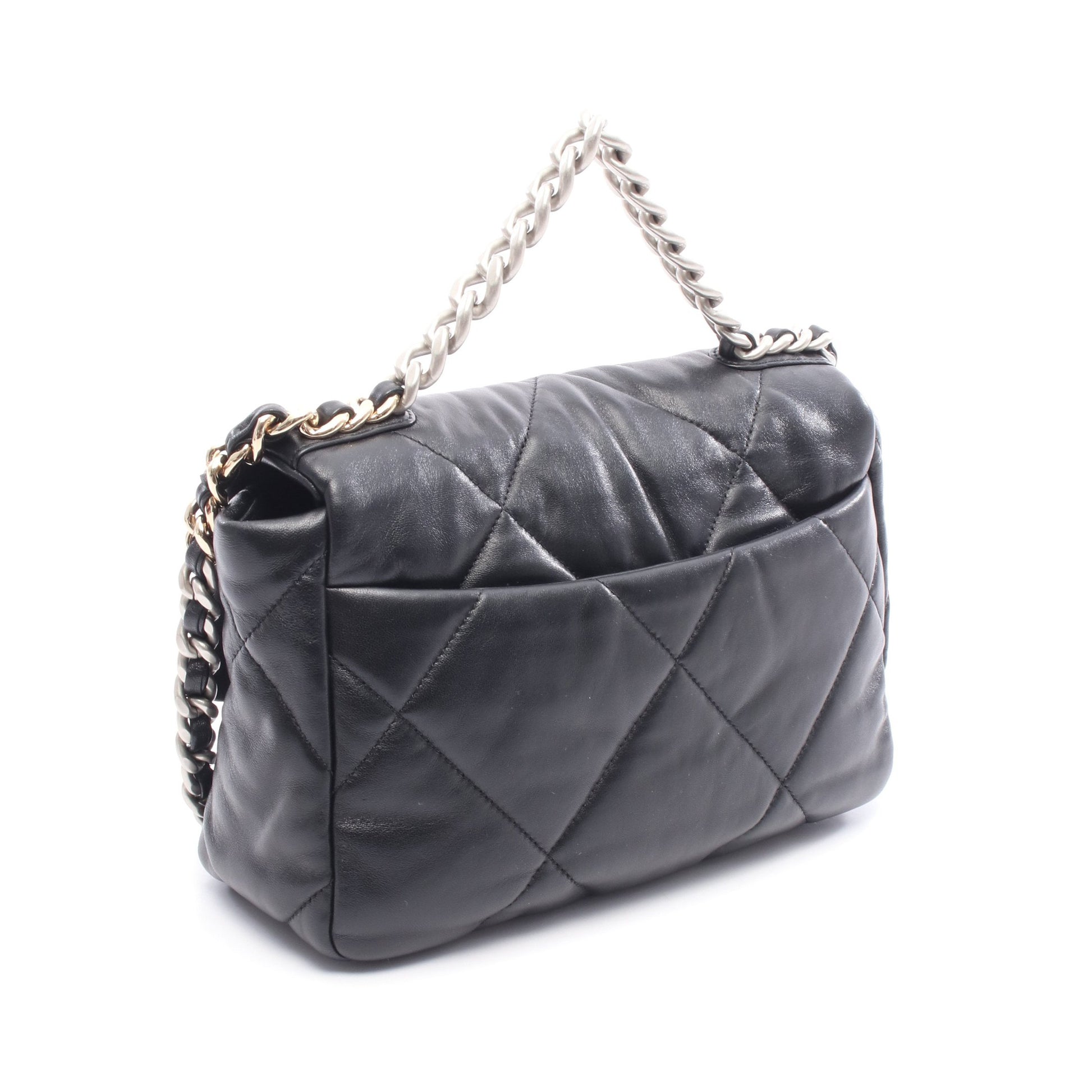19 ディズヌフ マトラッセ チェーンショルダーバッグ レザー ブラック コンビ金具 2WAY シャネル バッグ CHANEL