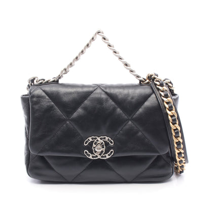 19 ディズヌフ マトラッセ チェーンショルダーバッグ レザー ブラック コンビ金具 2WAY シャネル バッグ CHANEL