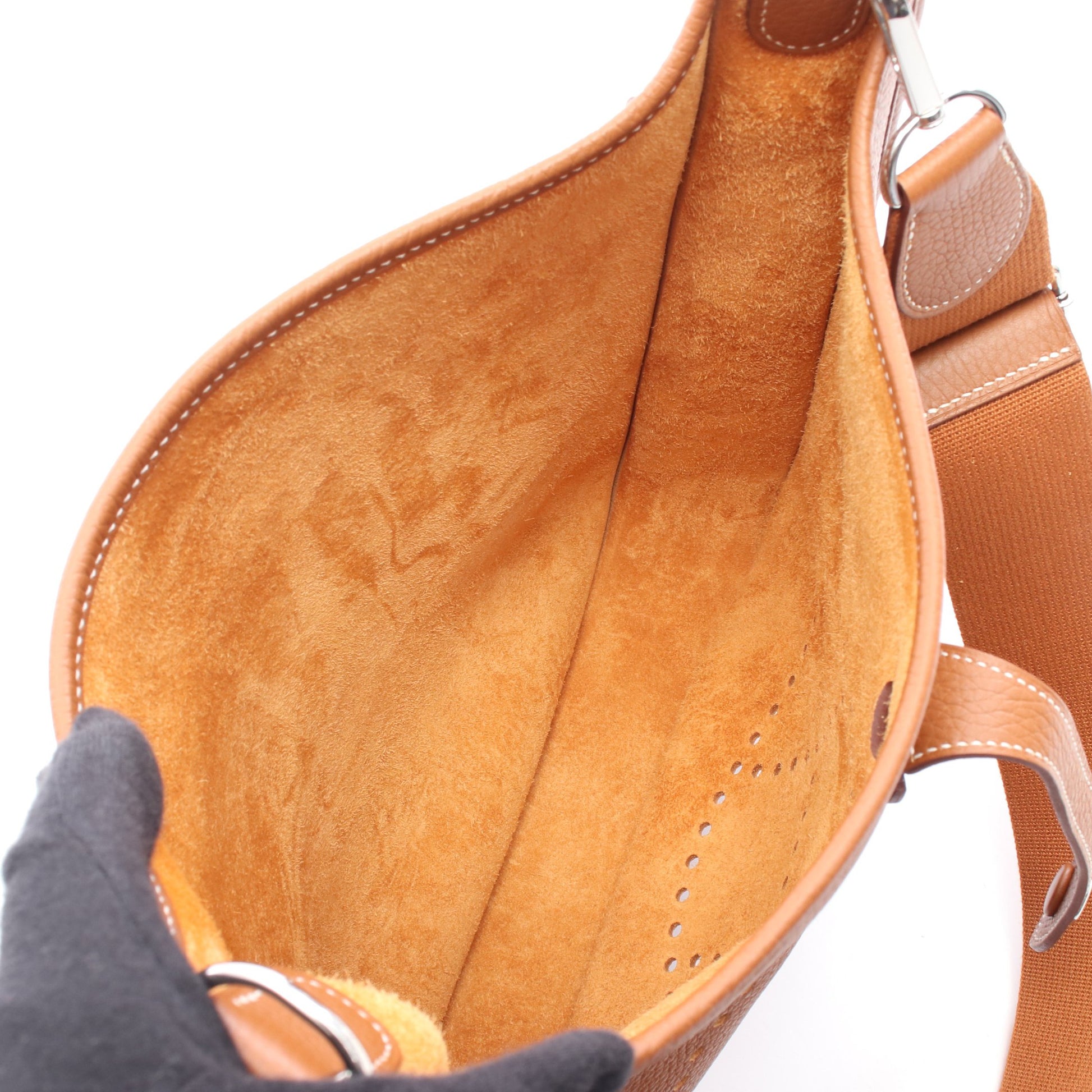 エヴリン 3 トロワ PM ゴールド ショルダーバッグ トリヨンクレマンス ブラウン シルバー金具 B刻印 エルメス バッグ HERMES