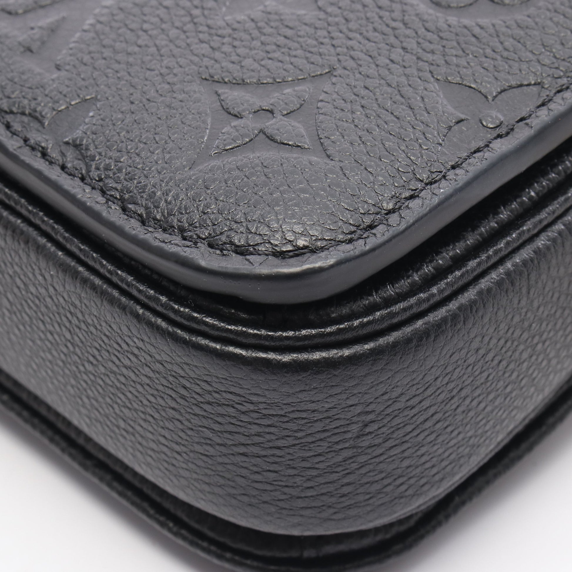 ポシェットメティス EW モノグラムアンプラント ハンドバッグ レザー ブラック ルイヴィトン バッグ LOUIS VUITTON