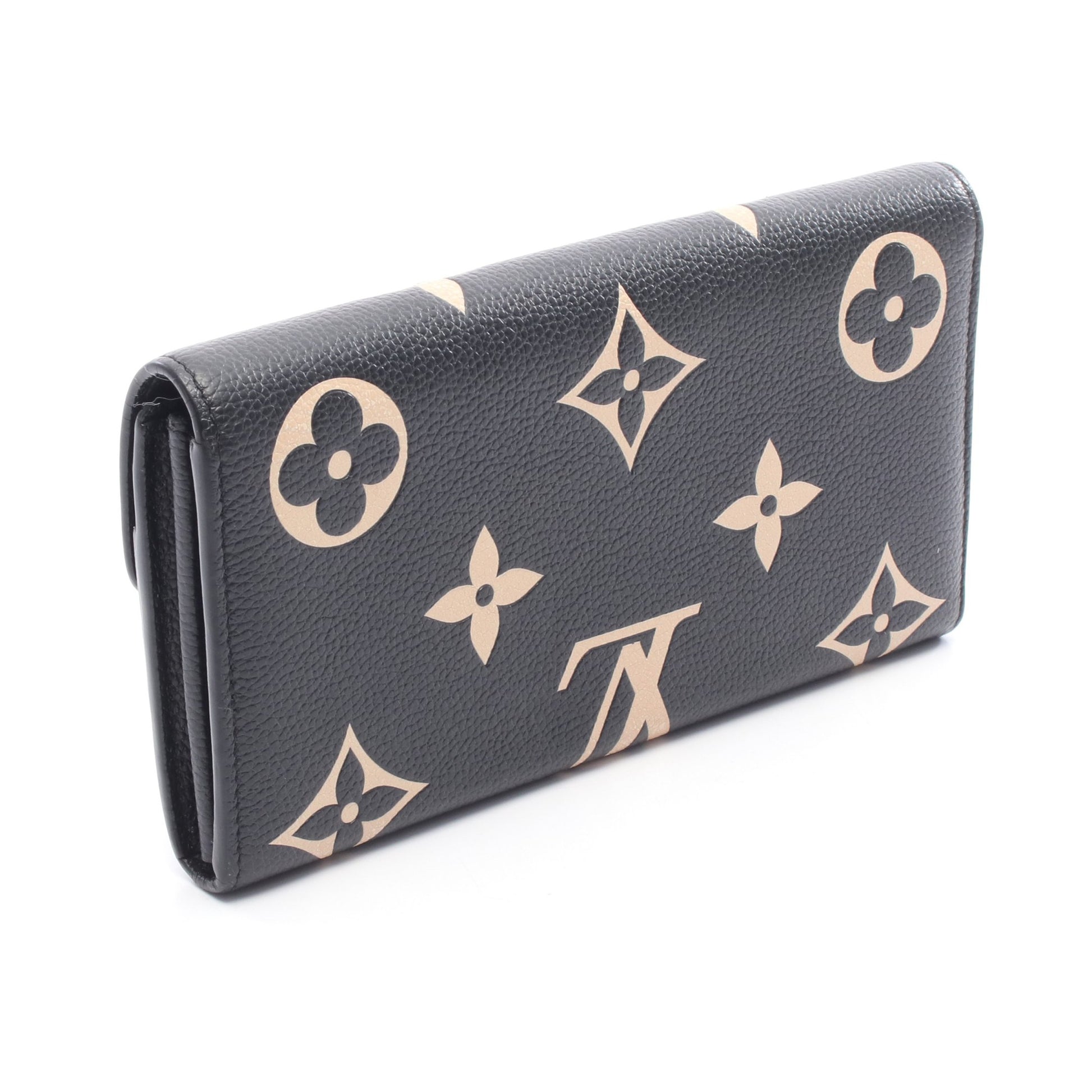 ポルトフォイユ サラ モノグラムアンプラント 二つ折り長財布 レザー  