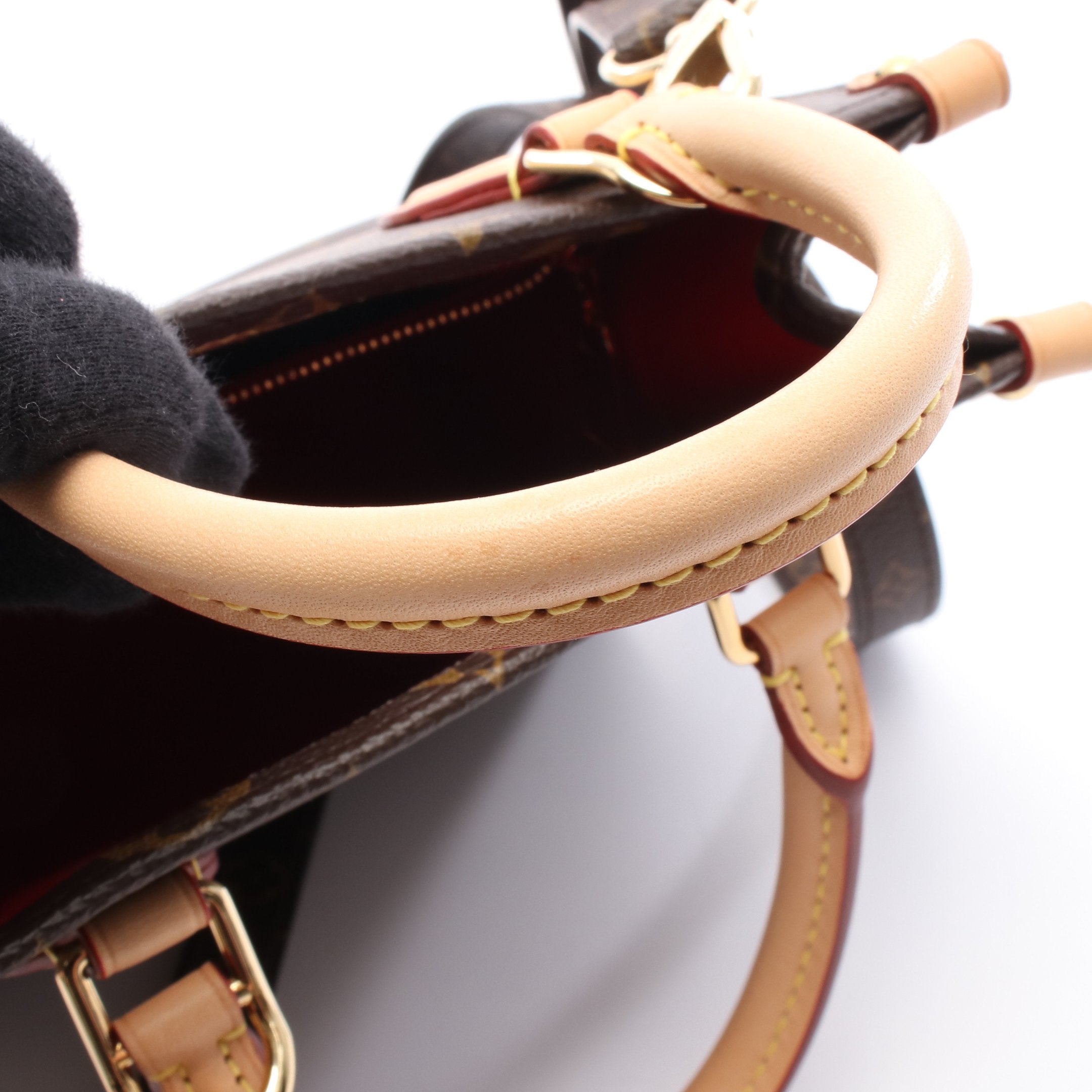 サックプラBB モノグラム ハンドバッグ PVC レザー ブラウン 2WAY ルイ