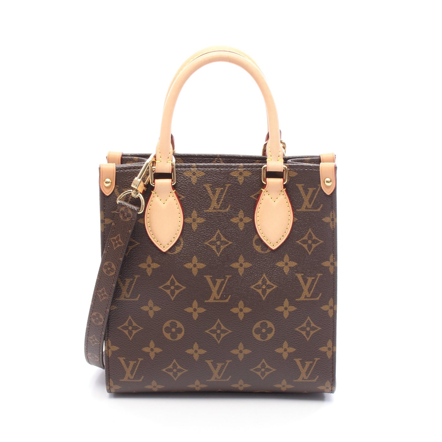 サックプラBB モノグラム ハンドバッグ PVC レザー ブラウン 2WAY ルイヴィトン バッグ LOUIS VUITTON