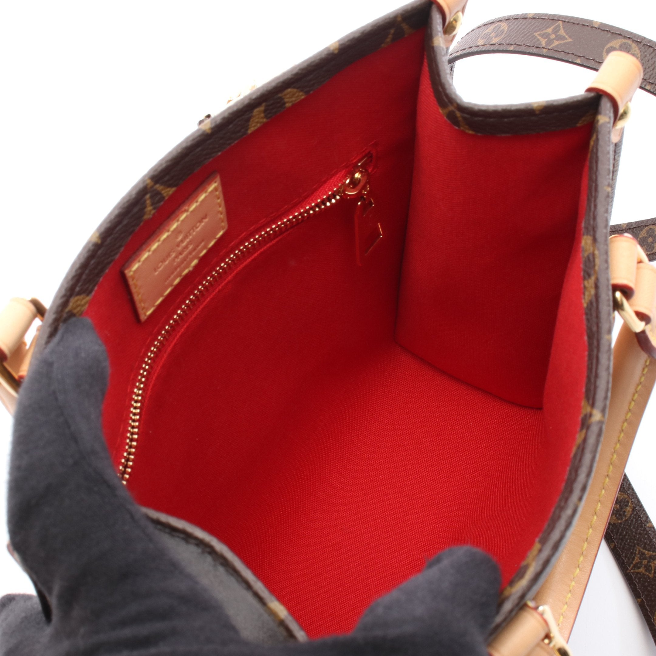 サックプラBB モノグラム ハンドバッグ PVC レザー ブラウン 2WAY ルイ