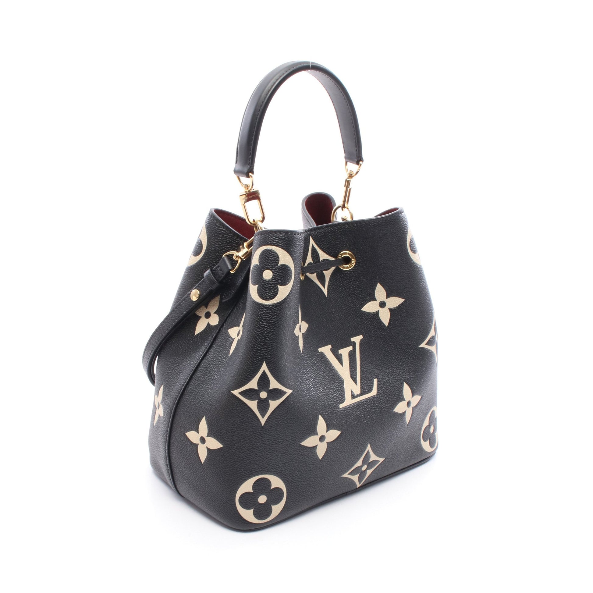 ネオノエMM バイカラー モノグラムアンプラント ハンドバッグ レザー ブラック ベージュ 2WAY ルイヴィトン バッグ LOUIS VUITTON
