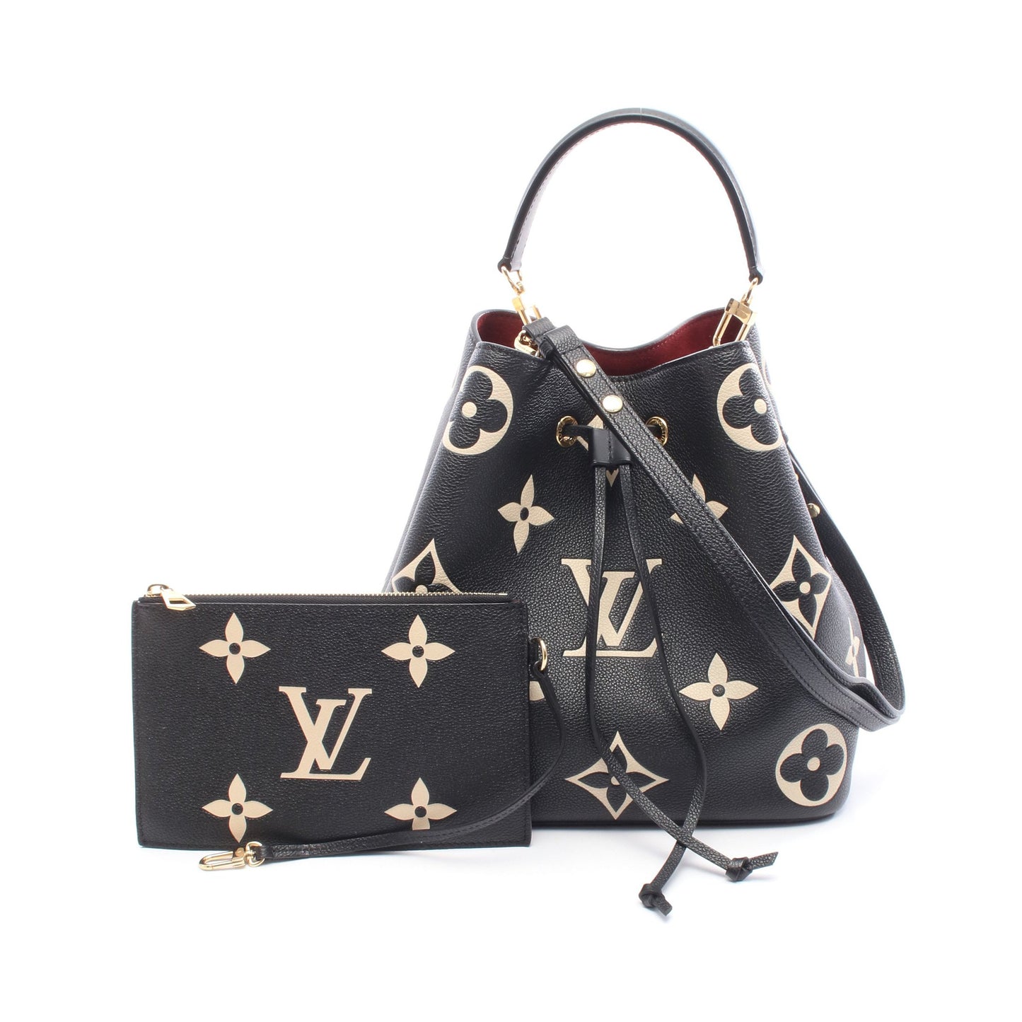 ネオノエMM バイカラー モノグラムアンプラント ハンドバッグ レザー ブラック ベージュ 2WAY ルイヴィトン バッグ LOUIS VUITTON