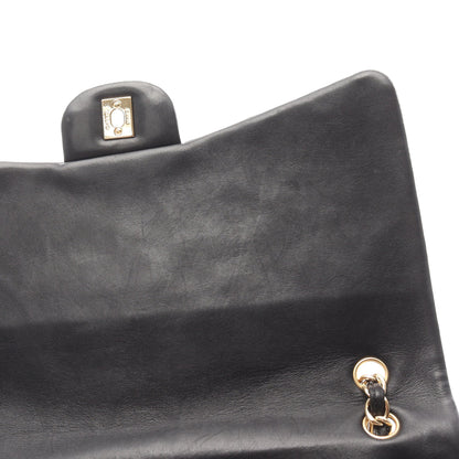 デカマトラッセ 30 シングルフラップ Wチェーンショルダーバッグ ラムスキン ブラック ゴールド金具 シャネル バッグ CHANEL